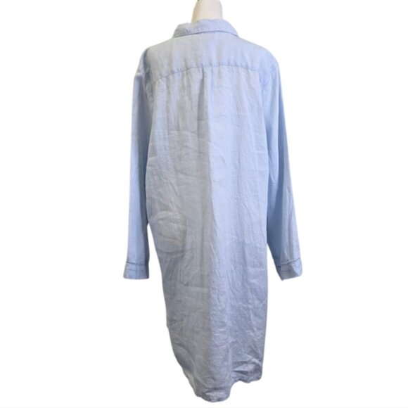 Monoprix Linen Shirt knee  length long sleeves  dress - Picture 3 of 5